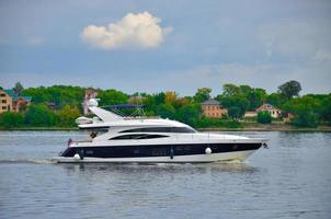 Yacht in Volga river, Yaroslavl, Russia photo