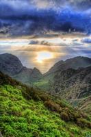 Sunset in North-West mountains of Tenerife, Canarian Islands photo
