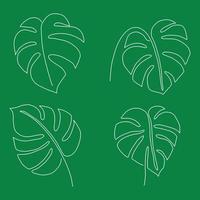 Simplicity monstera leaf freehand continuous line drawing flat design. vector