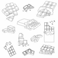 Doodling freehand outline sketch drawing of a chocolate bar. vector