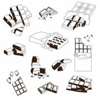 Doodling freehand outline sketch drawing of a chocolate bar. vector