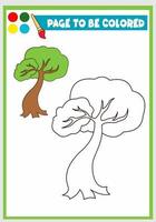 libro para colorear para niños los árboles vector