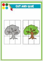 cut and glue the trees vector