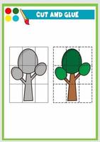 cut and glue the trees vector