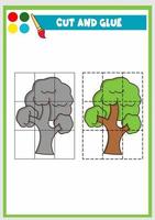 cut and glue the trees vector