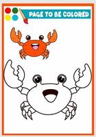 coloring book for kids cute crab vector