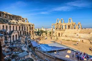 Ruins of the largest coliseum in North Africa. El Jem,Tunisia, UNESCO photo