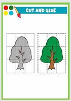 cut and glue the trees vector