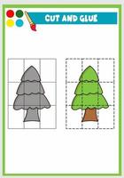 cut and glue the trees vector