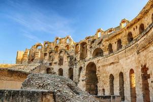 Ruins of the largest coliseum in North Africa. El Jem,Tunisia, UNESCO photo