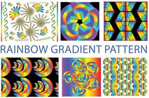 Rainbow gradient geometric new pattern background bundle vector