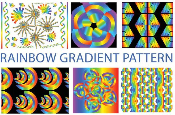 Rainbow gradient geometric new pattern background bundle