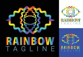 Rainbow new logo and icon design template vector