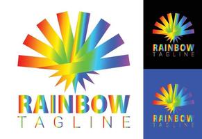 nueva plantilla de diseño de logotipo e icono de arco iris vector