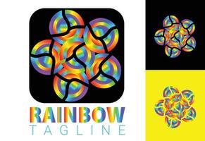 Rainbow new logo and icon design template vector