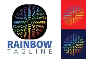 Rainbow new logo and icon design template vector