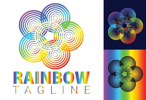 Rainbow new logo and icon design template