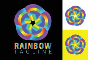 Rainbow new logo and icon design template vector