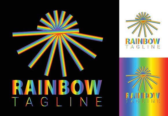 Rainbow new logo and icon design template