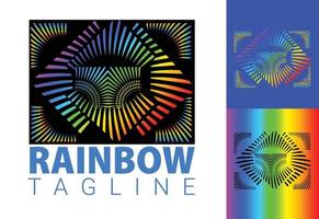 Rainbow new logo and icon design template vector