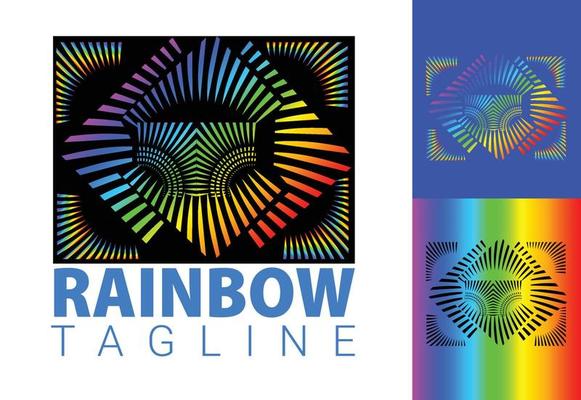 Rainbow new logo and icon design template