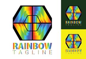 Rainbow new logo and icon design template vector