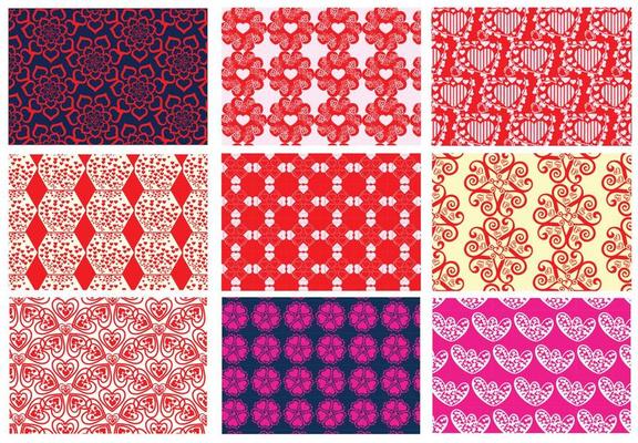 Hearts pattern design bundle. Love concept. Design of textures and backgrounds