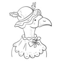 Cute mother goose vector