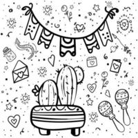 Mexican party elements vector