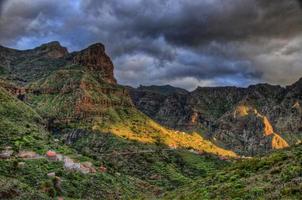 Sunset in North-West mountains of Tenerife, Canarian Islands photo