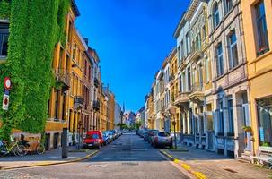 Shadow street in Antwerp, Belgium, Benelux, HDR photo