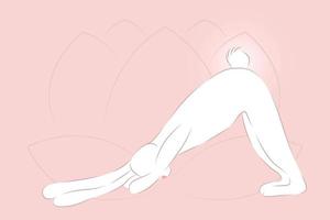 Yoga with Rabbit Adho Mukha Shvanasana Downward Dog Pose vector