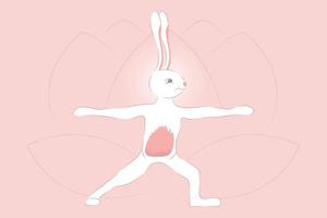 Yoga with Rabbit Virabhadrasana Warrior Pose vector