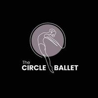 logotipo de ballet circular vector
