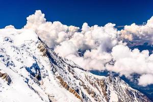 Snowy mountains Chamonix, Mont Blanc, Haute-Savoie, Alps, France photo