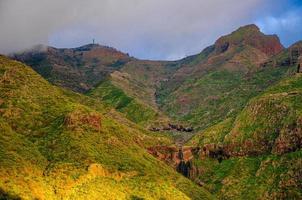 Sunset in North-West mountains of Tenerife near Masca village, Canarian Islands photo