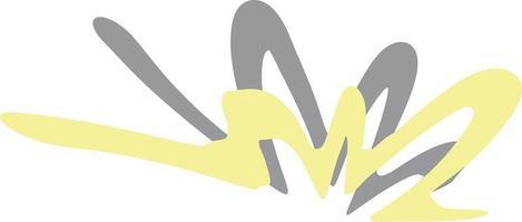 Set of abstract shapes in gray and yellow colors. vector