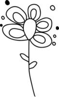 Floral elements drawn with a line. vector