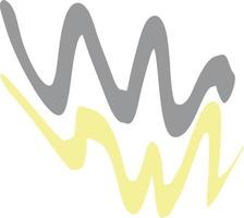 Set of abstract shapes in gray and yellow colors. vector