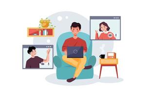 Online course with people talking