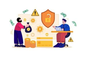 Cryptocurrency Illustration concept. Flat illustration isolated on white background vector