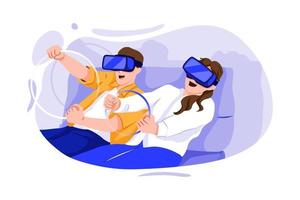 ilustración de experiencia de juego vr vector