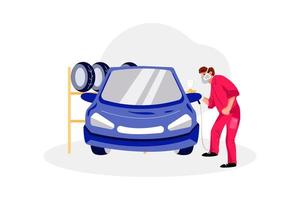 Car Painting Illustration concept vector