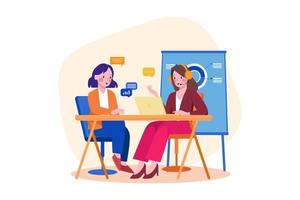 Customer Support And Guide Illustration concept. Flat illustration isolated on white background vector