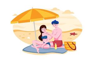 Romantic Couple Illustration concept. Flat illustration isolated on white background vector