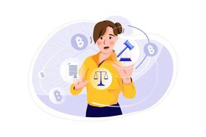 Cryptocurrency Regulation Illustration concept vector