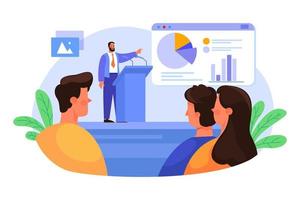 Business Conference Illustration concept. Flat illustration isolated on white background