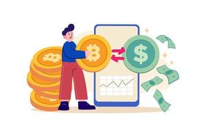 Cryptocurrency Illustration concept. Flat illustration isolated on white background vector