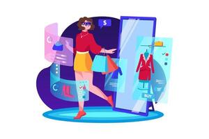 concepto de ilustración de tecnología de metaverso. ilustración plana aislada sobre fondo blanco vector