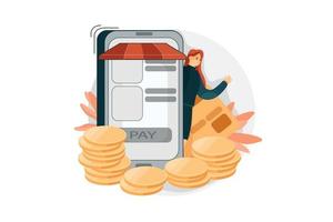 Promotion Merchant for Digital Payment App Illustration vector